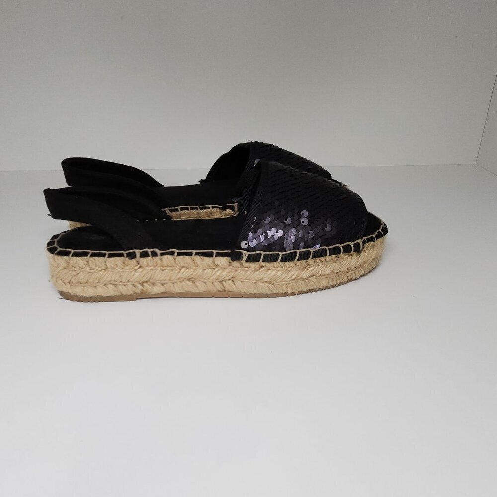 Nalho Sequin Wedge Espadrilles Black Women's Shoe Size 6 US - Picture 5 of 9